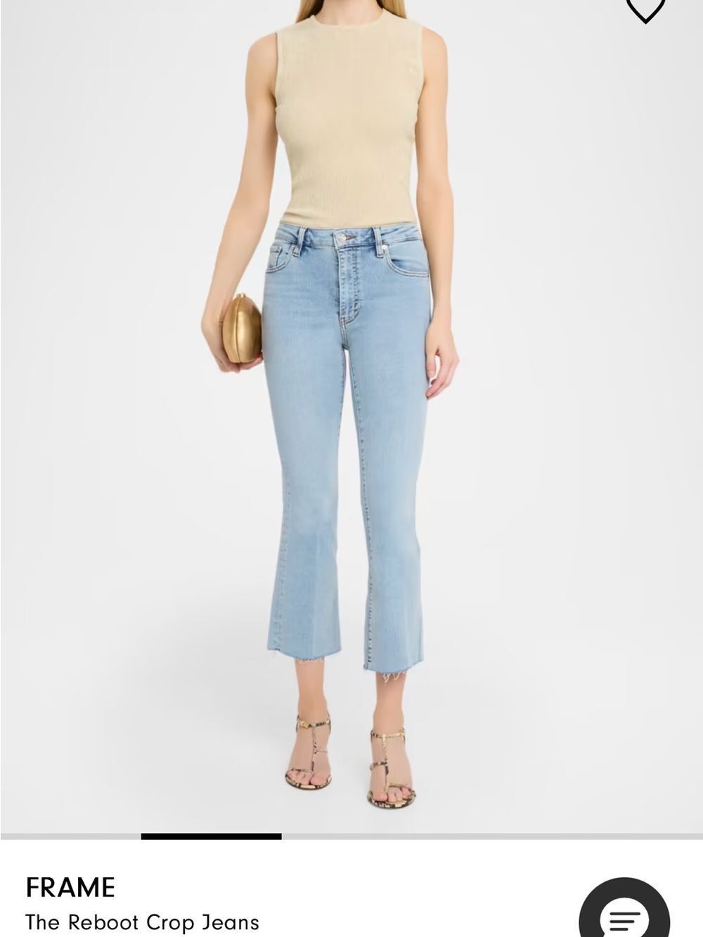 Frame Denim Light Blue Boot-Cut Reboot Crop Jeans